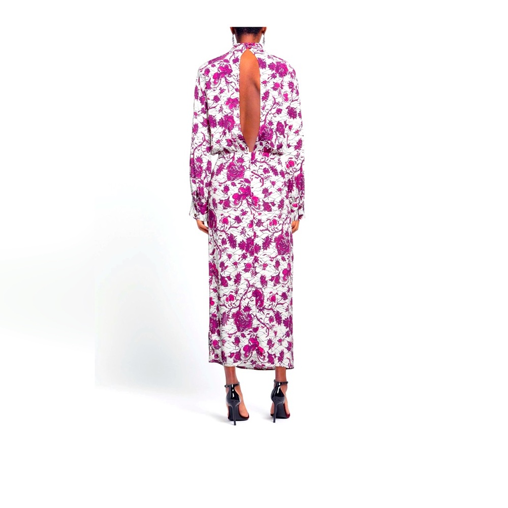 Floral Maxi Dress with Open Back
